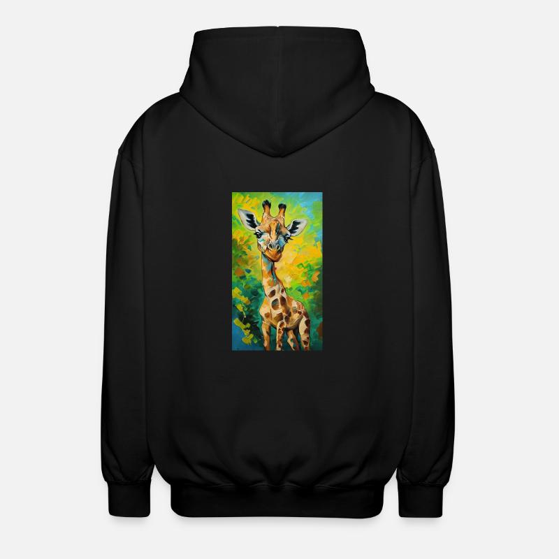 Giraffe Painting Gemälde Kunst comic - Unisex Kapuzenjacke - Schwarz