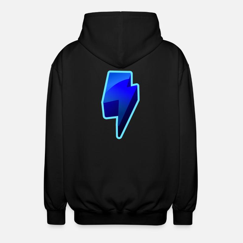 NeonBlitz Lightning Graphique Bleu - Veste à capuche unisexe - noir