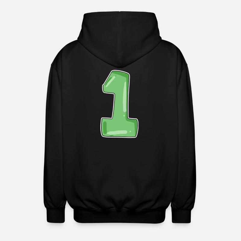 Number 1 - Unisex Hooded Jacket - black