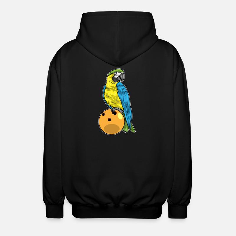 Papagei Bowling Bowlingkugel - Unisex Kapuzenjacke - Schwarz