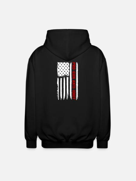 Pro-guns, anti-idiot - Unisex Hooded Jacket - black