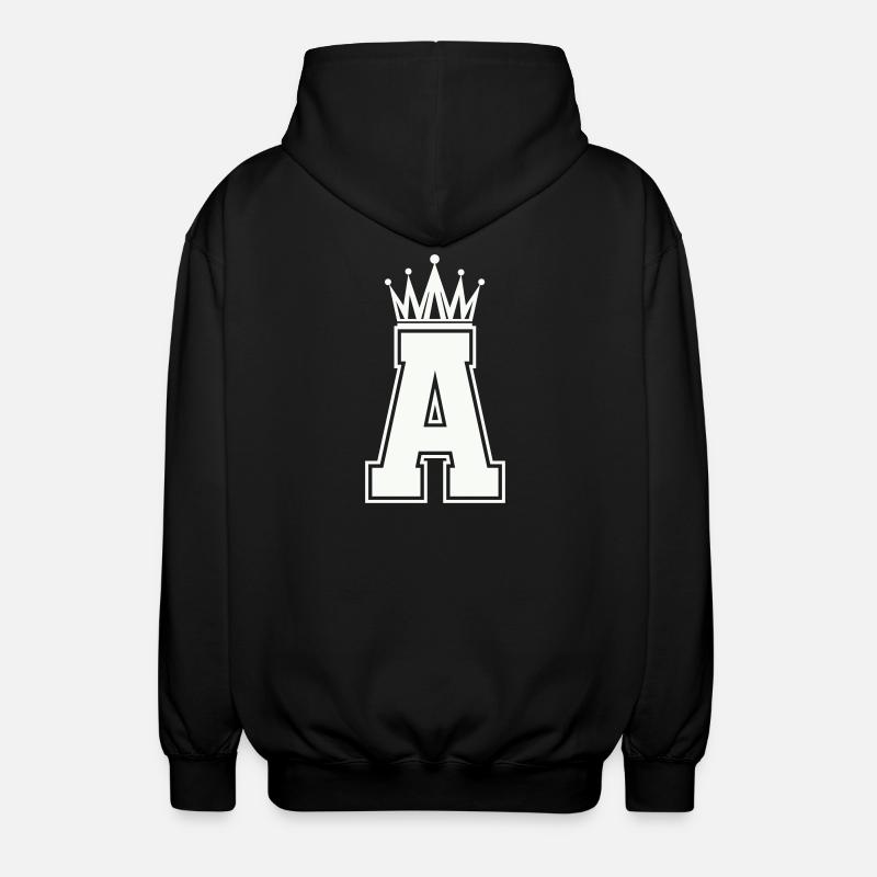 Königliches A-Initial-Logo - Unisex Kapuzenjacke - Schwarz