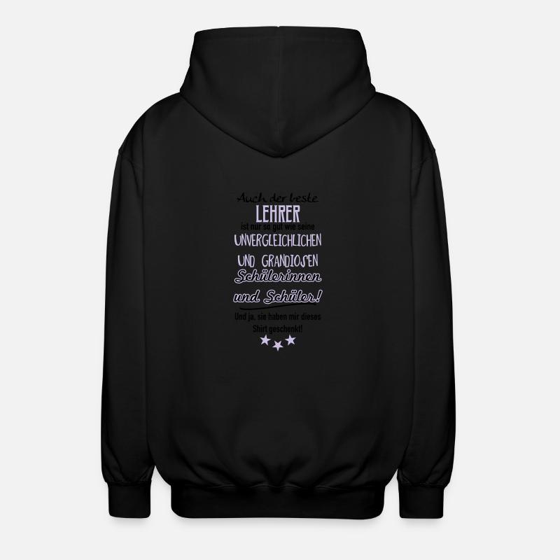 Bester Lehrer Shirt - Unisex Kapuzenjacke - Schwarz