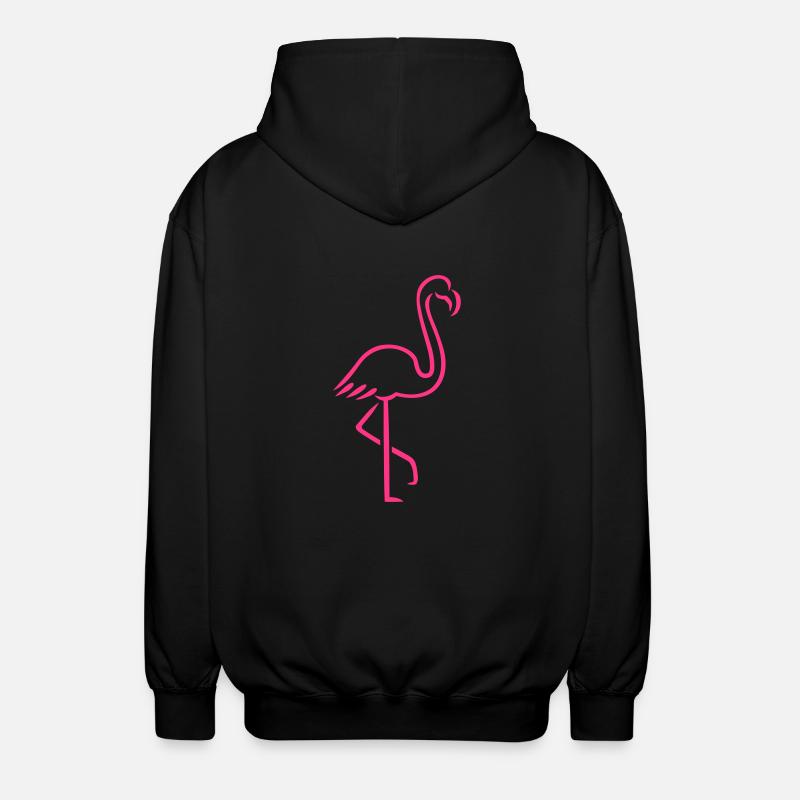 Flamingo - Unisex Hooded Jacket - black