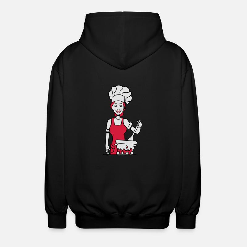 kochen köchin - Unisex Kapuzenjacke - Schwarz