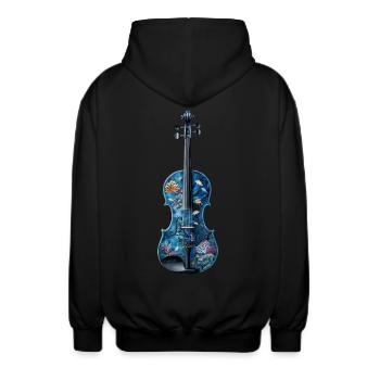 Fisch Violine - Unisex Kapuzenjacke - Schwarz - Hinten - AI Model Male 185 light (185cm)