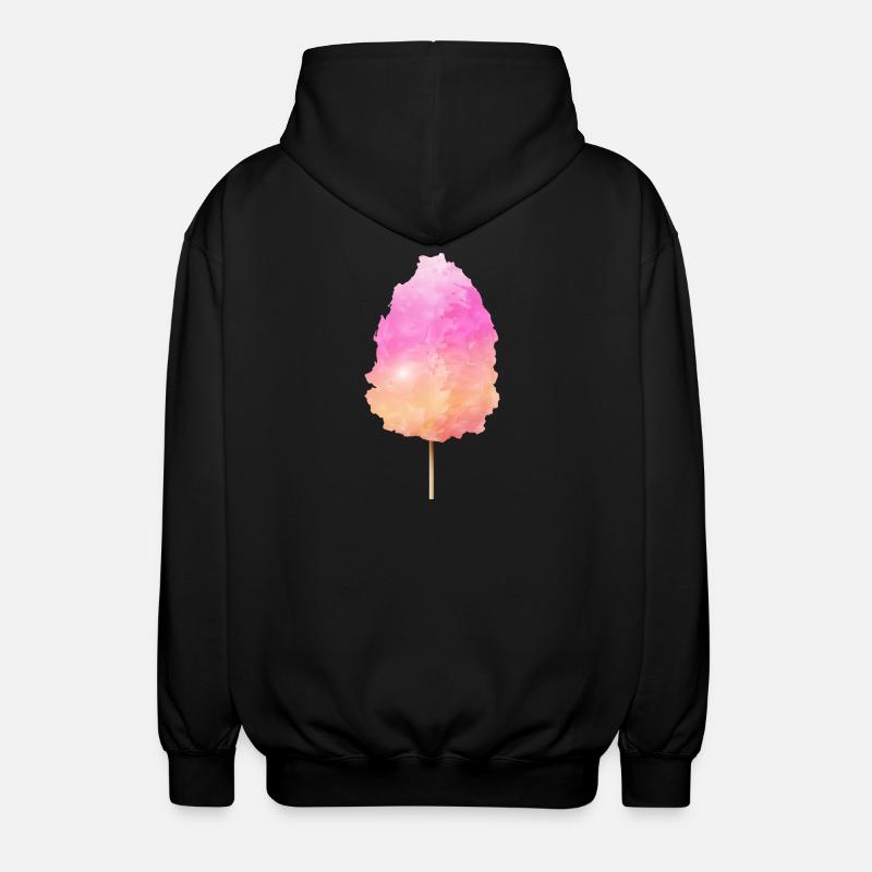 Barbe à papa moelleuse avec un dégradé coloré - Veste à capuche unisexe - noir