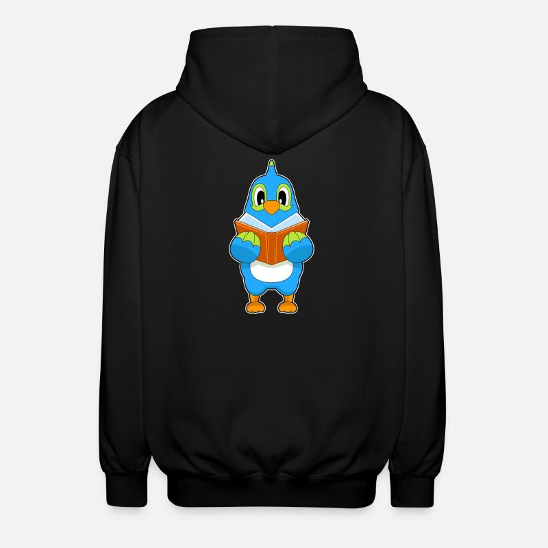 Parrot Nerd Book - Unisex Hooded Jacket - black