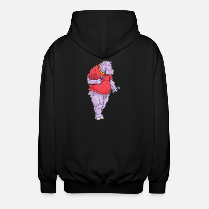 Fléchette hippopotame - Veste à capuche unisexe - noir