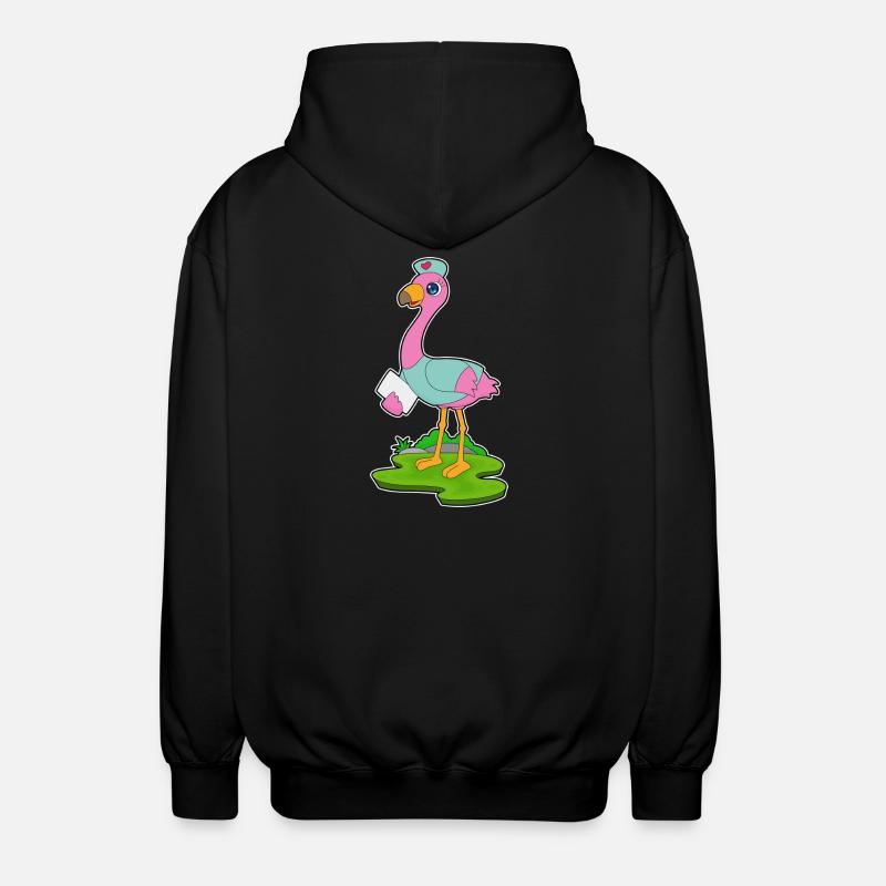 Flamingo Nurse - Unisex Hooded Jacket - black