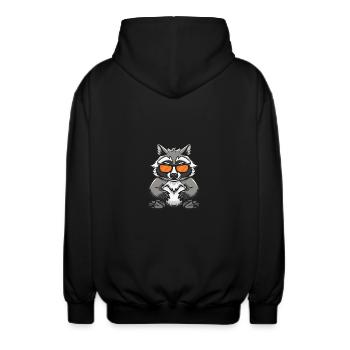 Waschbär Cool Tier - Unisex Kapuzenjacke - Schwarz - Hinten - AI Model Male 185 light (185cm)
