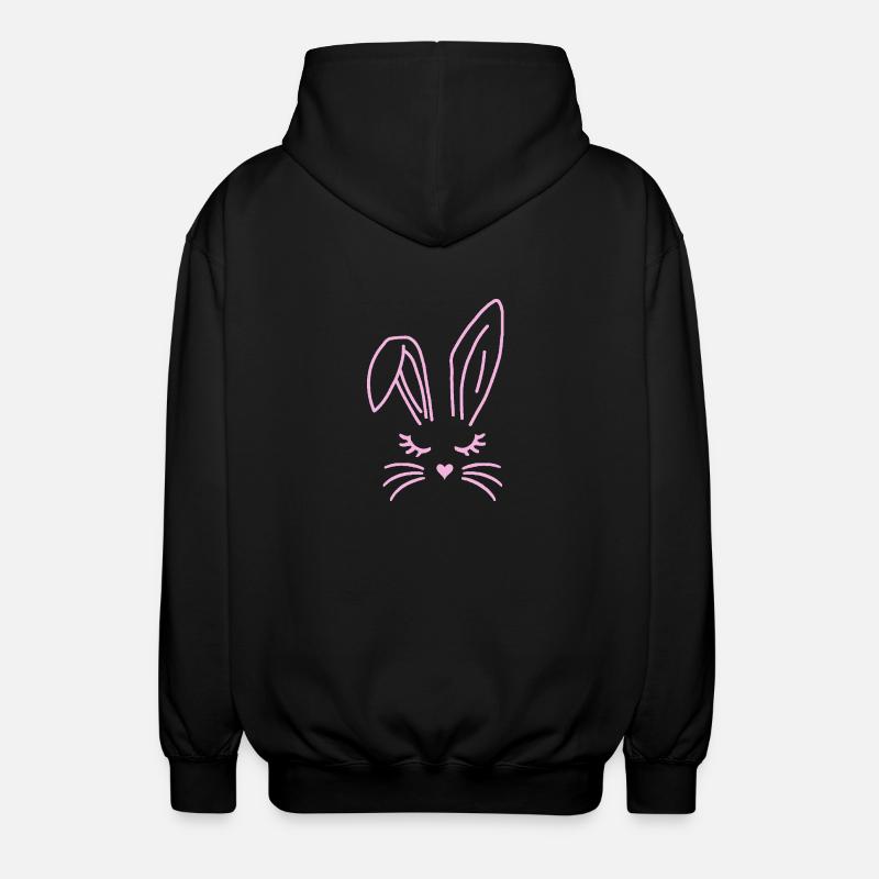 Murmures de doux lapin - Veste à capuche unisexe - noir