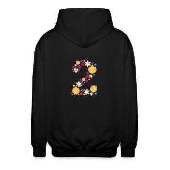 Flowers 2 - Unisex Kapuzenjacke - Schwarz - Hinten - AI Model Male 185 light (185cm)