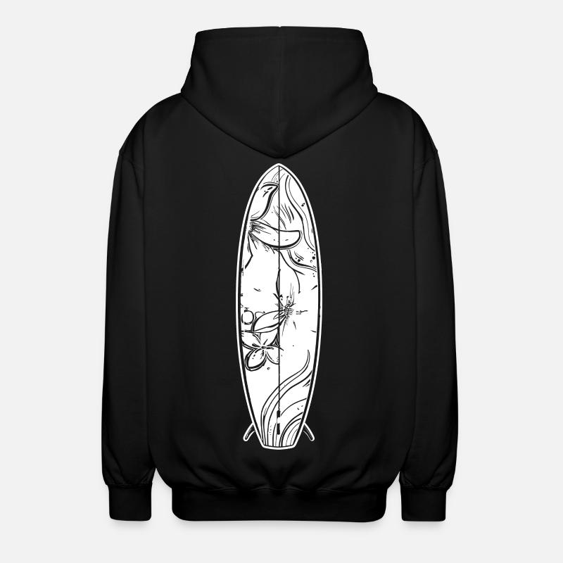Cartoon Surfbrett - Unisex Kapuzenjacke - Schwarz