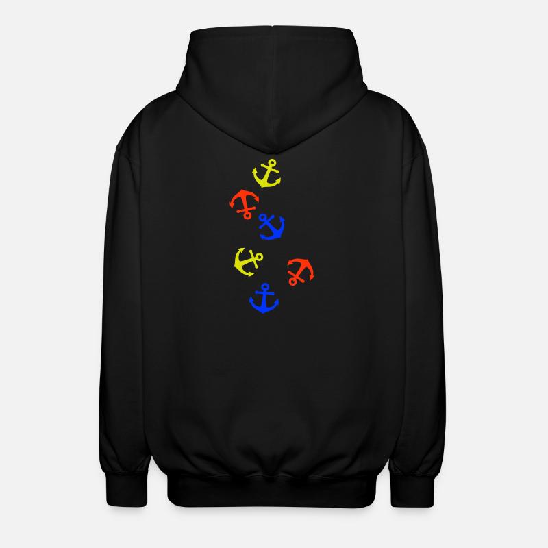 Anker Bunt - Unisex Kapuzenjacke - Schwarz