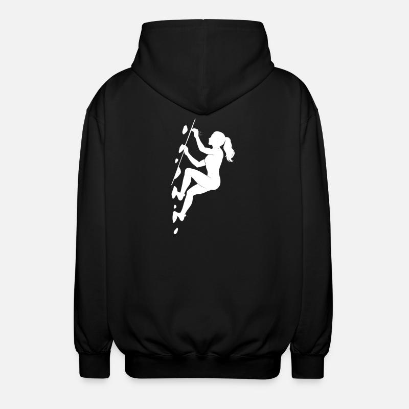 Boulder Silhouette – Aesthetics & Chalk Focus - Unisex Hooded Jacket - black