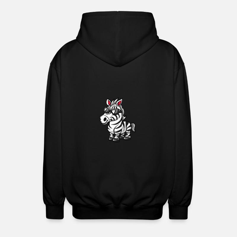Zebra Cool Tier - Unisex Kapuzenjacke - Schwarz