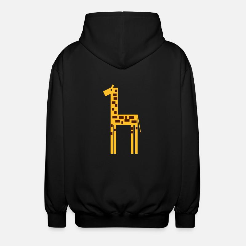 giraffe 2 - Unisex Kapuzenjacke - Schwarz
