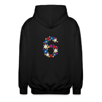 Flowers 6 - Unisex Kapuzenjacke - Schwarz - Hinten - AI Model Male 185 light (185cm)