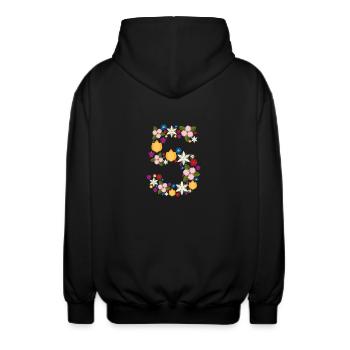 Flowers 5 - Unisex Kapuzenjacke - Schwarz - Hinten - AI Model Male 185 light (185cm)