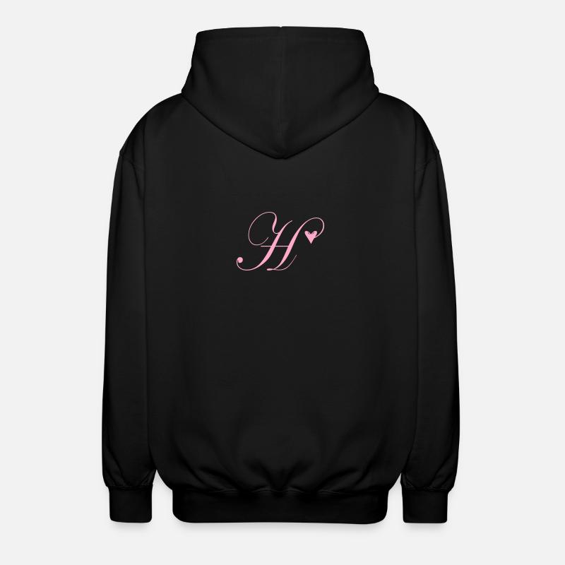 Monogram H Heart Vine - Unisex Hooded Jacket - black
