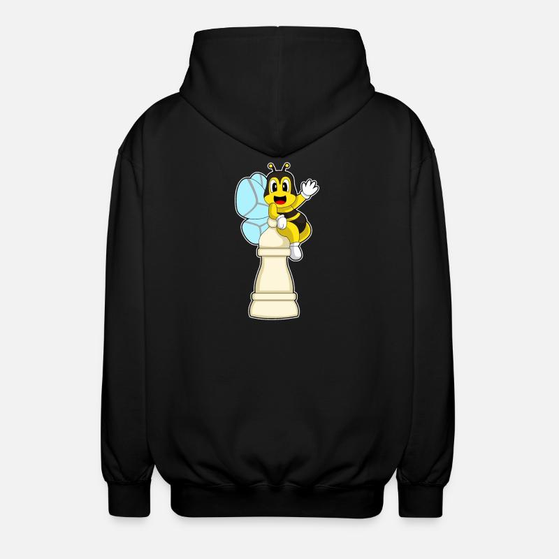 Schachfigur Bauer Biene Schach - Unisex Kapuzenjacke - Schwarz