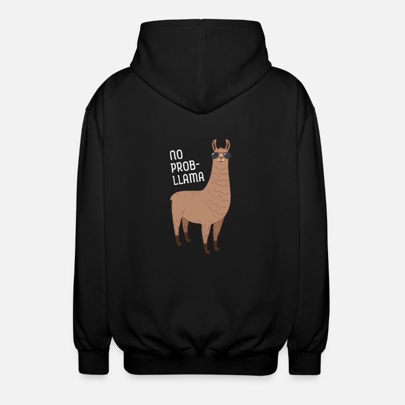 No Prob- Llama - Unisex Kapuzenjacke - Schwarz