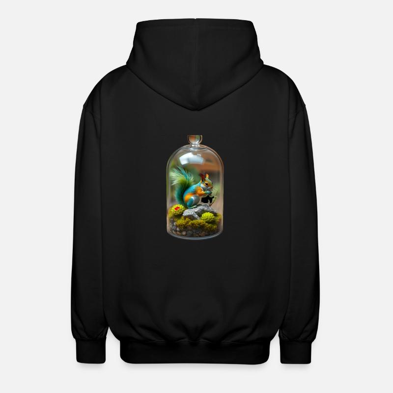 Eichhörnchen im Glas - Unisex Kapuzenjacke - Schwarz