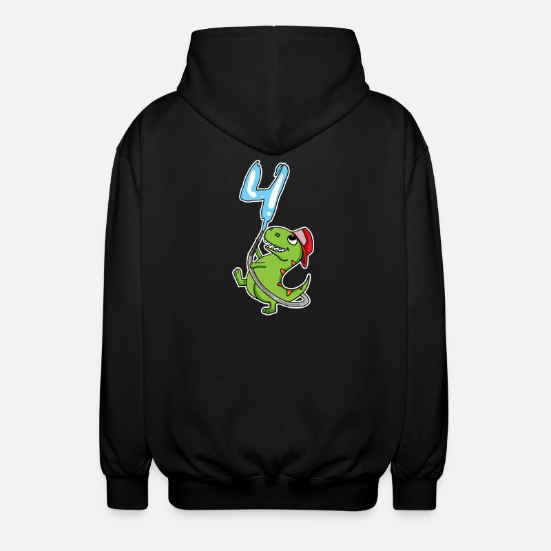 4e anniversaire dinosaure - Veste à capuche unisexe - noir