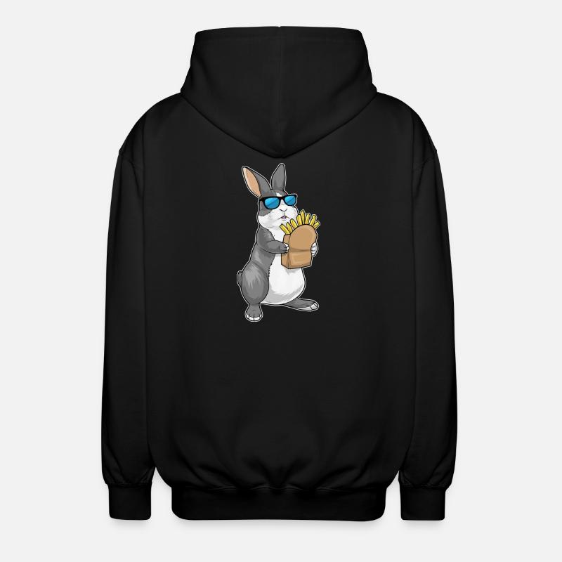 Frites lapin - Veste à capuche unisexe - noir