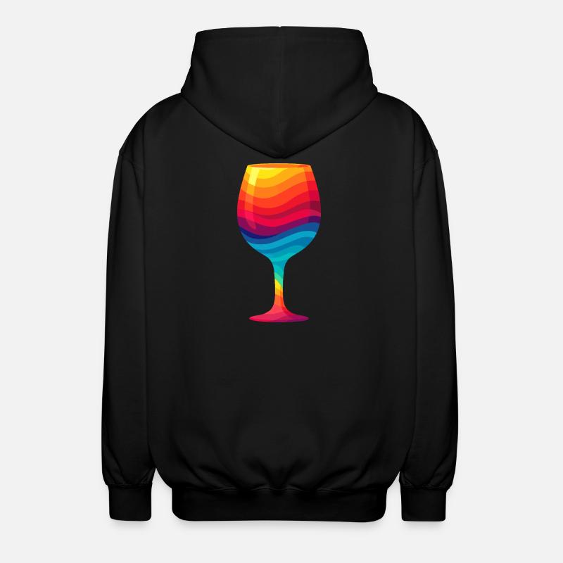 Buntes Weinglas - Unisex Kapuzenjacke - Schwarz