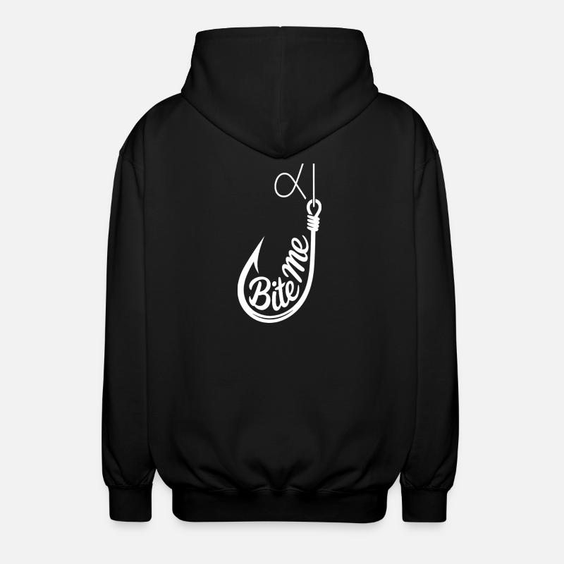 Bite Me Hook Graphic Tee - Unisex Hooded Jacket - black