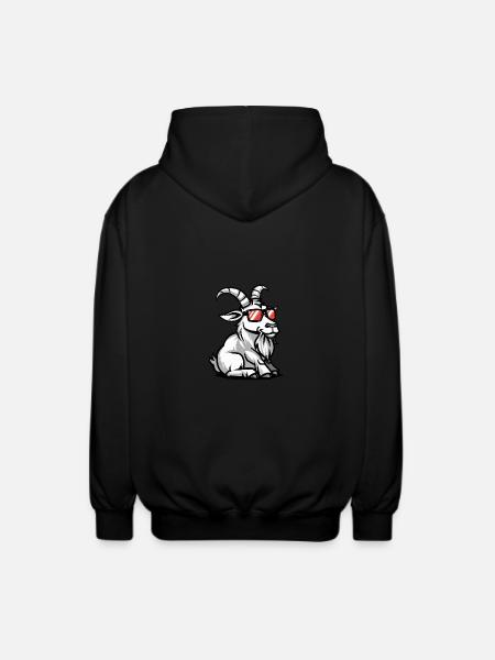 Mountain Goat Cool Animal - Unisex Hooded Jacket - black