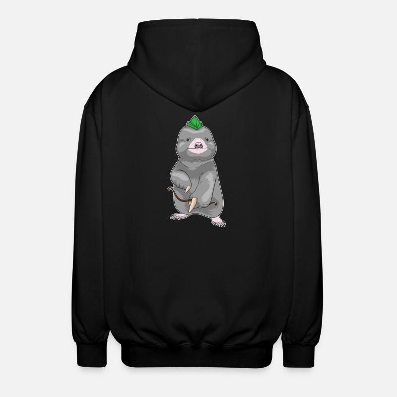Maulwurf Bogenschütze Bogen - Unisex Kapuzenjacke - Schwarz