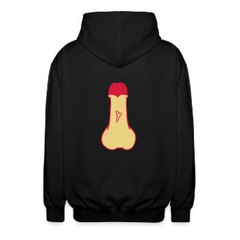 bite penis queue sexe - Veste à capuche unisexe - noir - Dos - AI Model Male 185 light (185cm)
