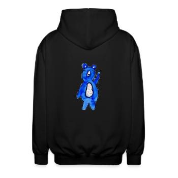 Blaubärli - Unisex Hooded Jacket - black - Back - AI Model Male 185 light (185cm)