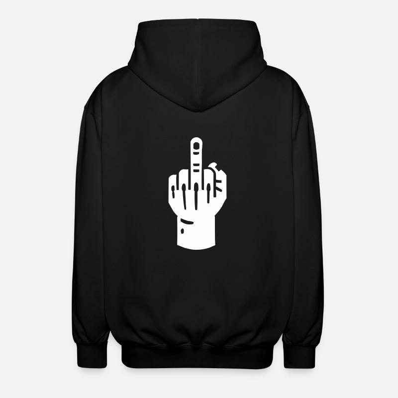 mittelfinger hand - Unisex Kapuzenjacke - Schwarz