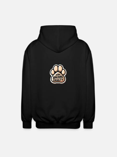 Against animal cruelty - Unisex Hooded Jacket - black