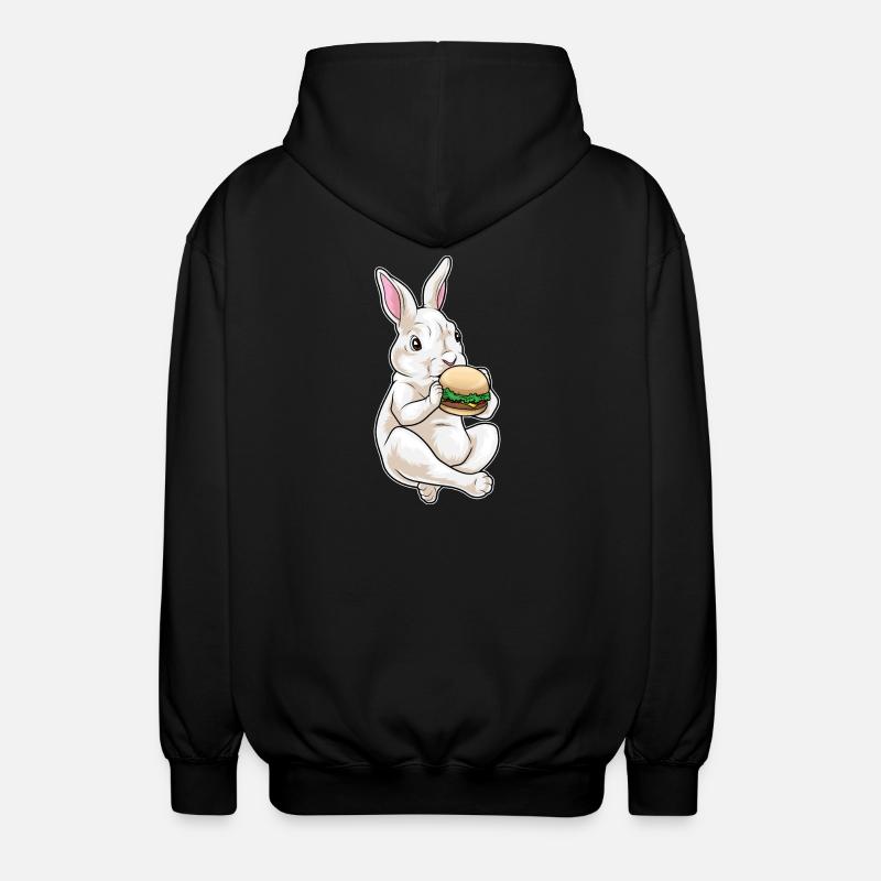 Bunny Cheeseburger - Unisex Hooded Jacket - black