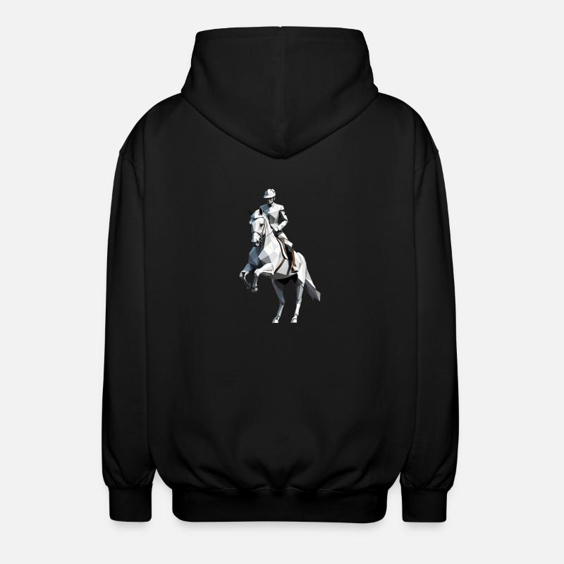 Cavalier Low Poly - Ballet Design - Veste à capuche unisexe - noir