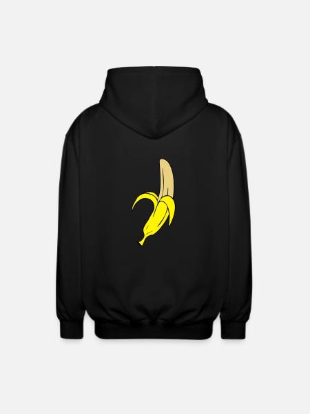 banana - Unisex Hooded Jacket - black