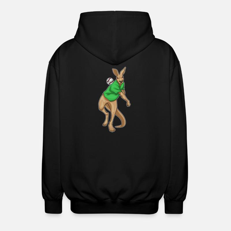 Kangaroo Baseball - Unisex Hooded Jacket - black