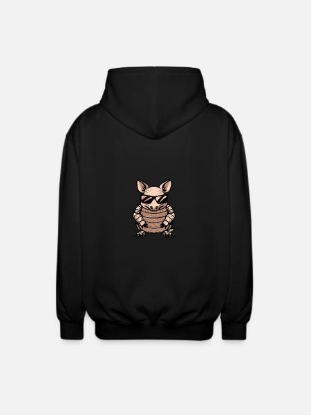Armadillo Cool Animal - Unisex Hooded Jacket - black