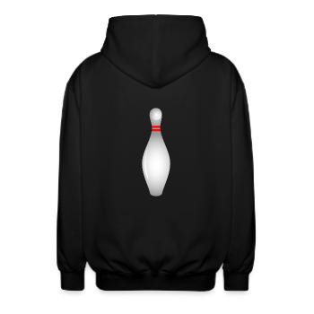Bowling Kegel - Unisex Kapuzenjacke - Schwarz - Hinten - AI Model Male 185 light (185cm)