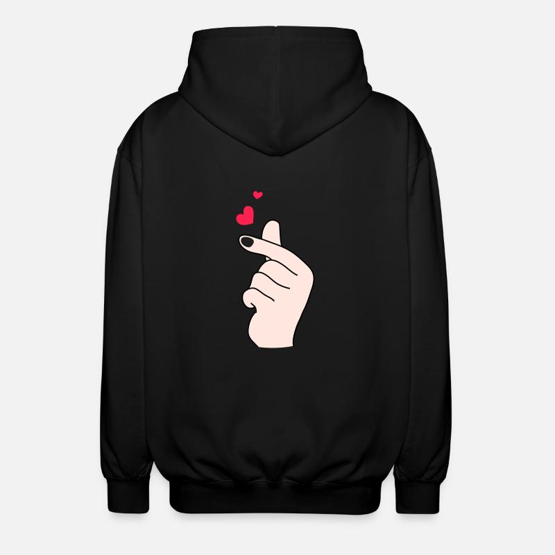 Fingerherzen 2 - Unisex Kapuzenjacke - Schwarz