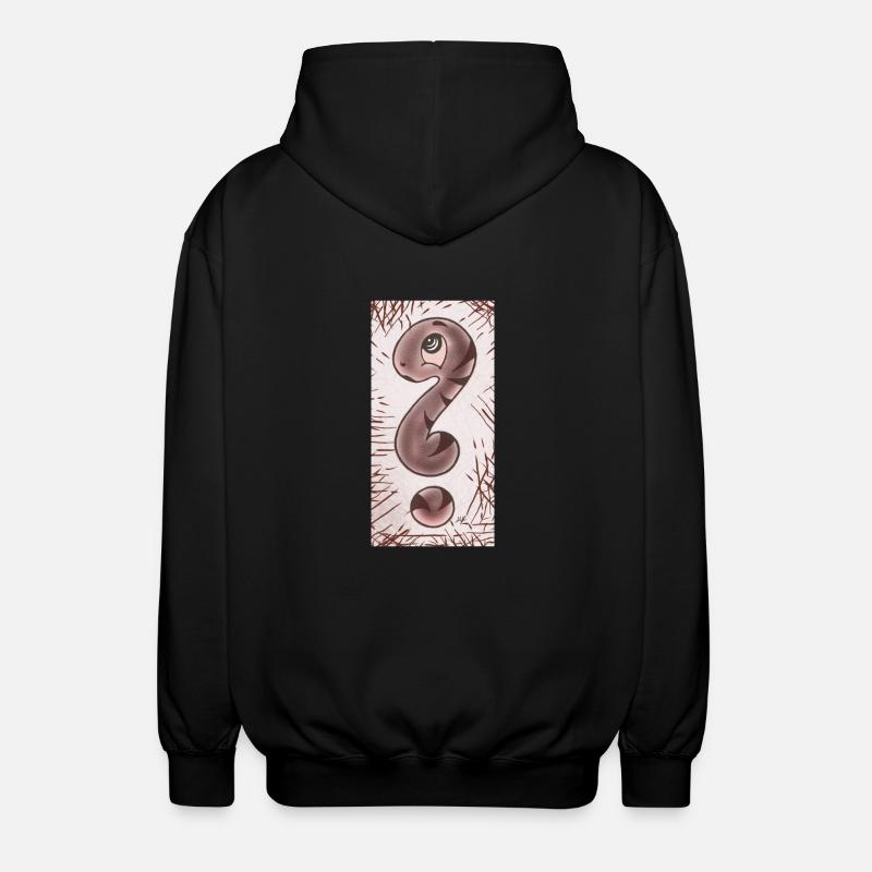 Fragezeichen Schlange braun schmal - Unisex Kapuzenjacke - Schwarz