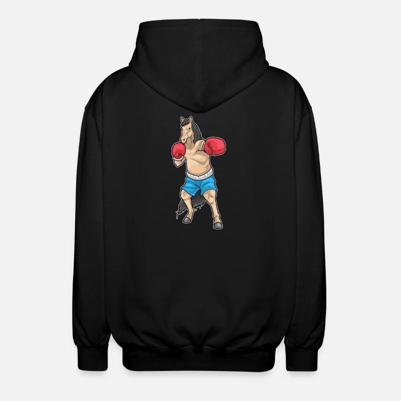Pferd Boxer Boxhandschuhe Boxen - Unisex Kapuzenjacke - Schwarz
