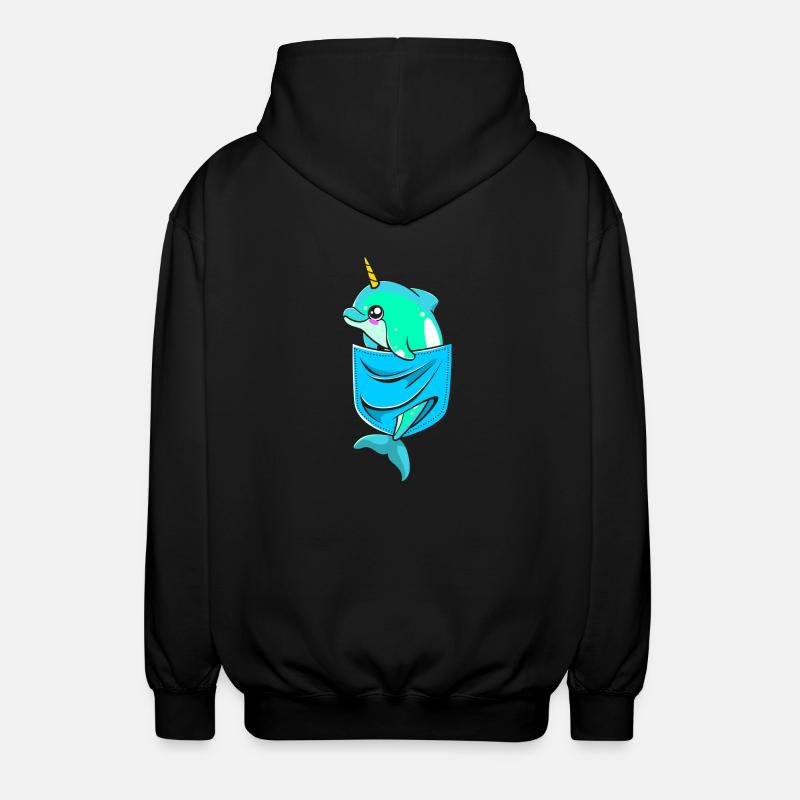 Narwal - Unisex Kapuzenjacke - Schwarz