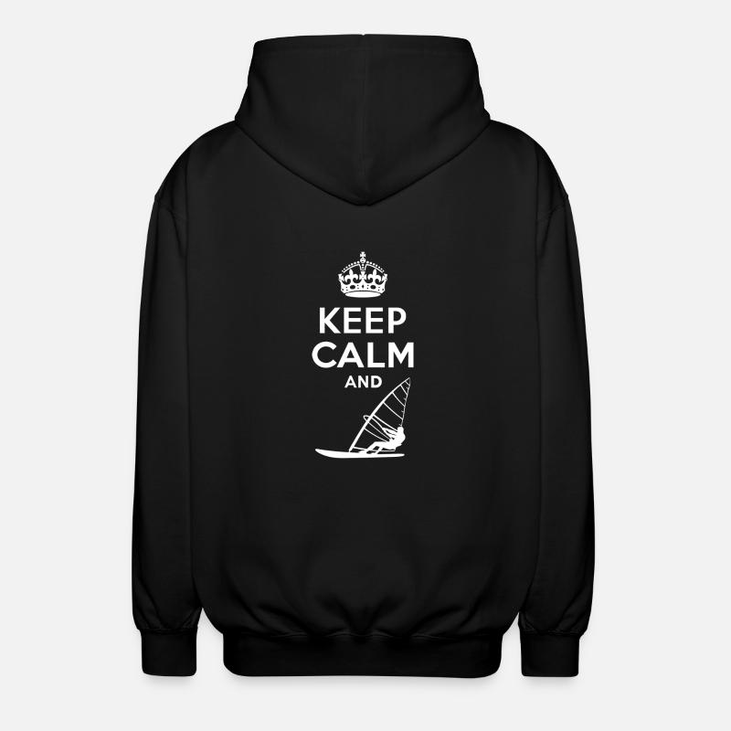 Keep Calm - Windsurfen - Unisex Kapuzenjacke - Schwarz