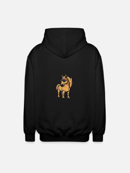 Pferd Cool Tier - Unisex Kapuzenjacke - Schwarz